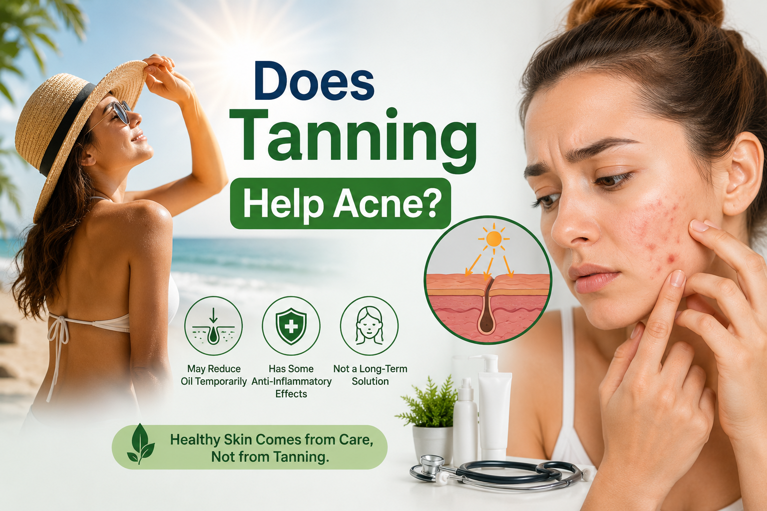 Does Tanning Help Acne What